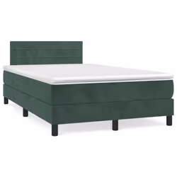 Giroletto a Molle con Materasso Verde Scuro 120x200 cm Vellutocod mxl 123600 - Vista aggiuntiva 2