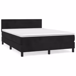 Giroletto a Molle con Materasso Nero 140x190 cm in Vellutocod mxl 123622 - Vista aggiuntiva 2