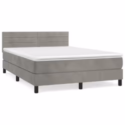 Giroletto a Molle con Materasso Grigio Chiaro 140x200cm Vellutocod mxl 75650 - Vista aggiuntiva 2