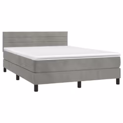 Giroletto a Molle con Materasso Grigio Chiaro 140x200cm Vellutocod mxl 75650 - Vista aggiuntiva 3