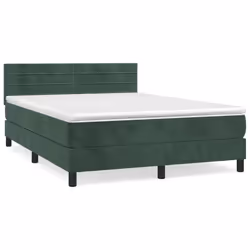 Giroletto a Molle con Materasso Verde Scuro 140x200 cm Vellutocod mxl 123620 - Vista aggiuntiva 2