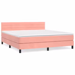 Giroletto a Molle con Materasso Rosa 180x200 cm in Vellutocod mxl 123610 - Vista aggiuntiva 2