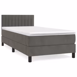 Giroletto a Molle con Materasso Grigio Scuro 80x200 cm Vellutocod mxl 75674 - Vista aggiuntiva 2