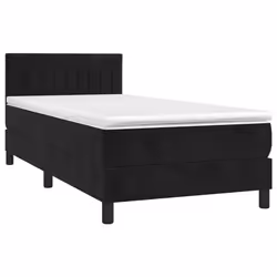 vidaXL Giroletto a Molle con Materasso Nero 80x200 cm in Velluto - Vista aggiuntiva 3