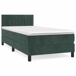 Giroletto a Molle con Materasso Verde Scuro 80x200 cm Vellutocod mxl 75642 - Vista aggiuntiva 2