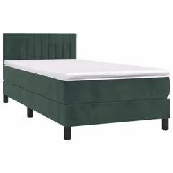 Giroletto a Molle con Materasso Verde Scuro 80x200 cm Vellutocod mxl 75642 - Vista aggiuntiva 3