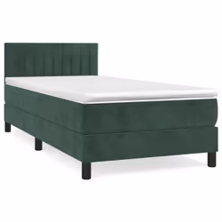 Giroletto a Molle con Materasso Verde Scuro 90x190 cm Vellutocod mxl 99636