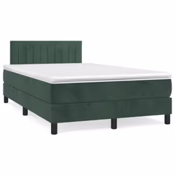 Giroletto a Molle con Materasso Verde Scuro 120x200 cm Vellutocod mxl 75677 - Vista aggiuntiva 2