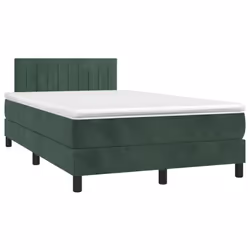 Giroletto a Molle con Materasso Verde Scuro 120x200 cm Vellutocod mxl 75677 - Vista aggiuntiva 3