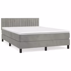 Giroletto a Molle con Materasso Grigio Chiaro 140x190cm Vellutocod mxl 123571 - Vista aggiuntiva 2