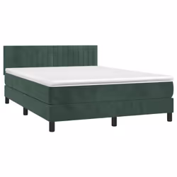 Giroletto a Molle con Materasso Verde Scuro 140x190 cm Vellutocod mxl 99689 - Vista aggiuntiva 3
