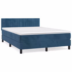Giroletto a Molle con Materasso Blu Scuro 140x190 cm in Vellutocod mxl 75644 - Vista aggiuntiva 2