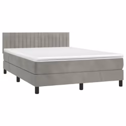Giroletto a Molle con Materasso Grigio Chiaro 140x200cm Vellutocod mxl 123593 - Vista aggiuntiva 3