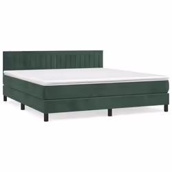 Giroletto a Molle con Materasso Verde Scuro 160x200 cm Vellutocod mxl 99667 - Vista aggiuntiva 2