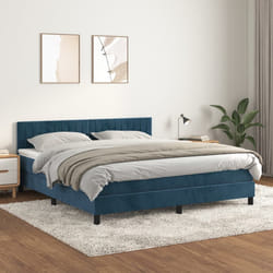 Giroletto a Molle con Materasso Blu Scuro 160x200 cm in Vellutocod mxl 76875