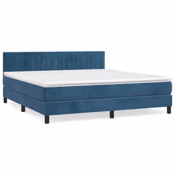 Giroletto a Molle con Materasso Blu Scuro 160x200 cm in Vellutocod mxl 76875 - Vista aggiuntiva 2