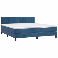 Giroletto a Molle con Materasso Blu Scuro 160x200 cm in Vellutocod mxl 76875 - Vista aggiuntiva 3