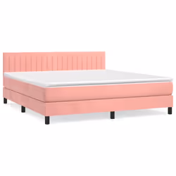 Giroletto a Molle con Materasso Rosa 160x200 cm in Vellutocod mxl 99692
