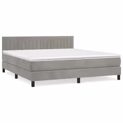 Giroletto a Molle con Materasso Grigio Chiaro 180x200cm Vellutocod mxl 75675 - Vista aggiuntiva 2
