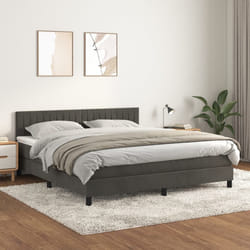 Giroletto a Molle con Materasso Grigio Scuro 180x200 cm Vellutocod mxl 123591