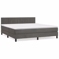 Giroletto a Molle con Materasso Grigio Scuro 180x200 cm Vellutocod mxl 123591 - Vista aggiuntiva 2