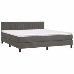 Giroletto a Molle con Materasso Grigio Scuro 180x200 cm Vellutocod mxl 123591 - Vista aggiuntiva 3