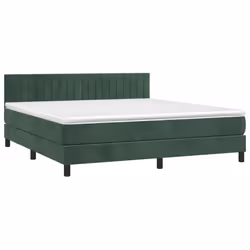 Giroletto a Molle con Materasso Verde Scuro 180x200 cm Vellutocod mxl 75655 - Vista aggiuntiva 3
