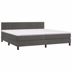 vidaXL Giroletto a Molle con Materasso Grigio Scuro 200x200 cm Velluto - Vista aggiuntiva 3