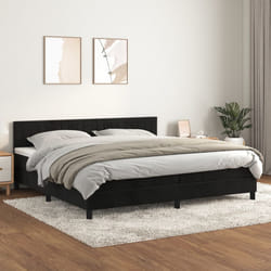 vidaXL Giroletto a Molle con Materasso Nero 200x200 cm in Velluto