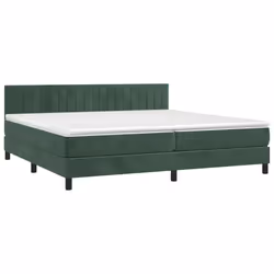 vidaXL Giroletto a Molle con Materasso Verde Scuro 200x200 cm Velluto - Vista aggiuntiva 3