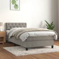 vidaXL Giroletto a Molle con Materasso Grigio Chiaro 80x200 cm Velluto