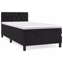 vidaXL Giroletto a Molle con Materasso Nero 80x200 cm in Velluto - Vista aggiuntiva 2