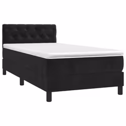 vidaXL Giroletto a Molle con Materasso Nero 80x200 cm in Velluto - Vista aggiuntiva 3