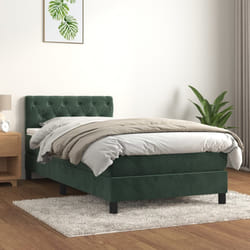 Giroletto a Molle con Materasso Verde Scuro 80x200 cm Vellutocod mxl 123584
