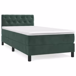 Giroletto a Molle con Materasso Verde Scuro 80x200 cm Vellutocod mxl 123584 - Vista aggiuntiva 2