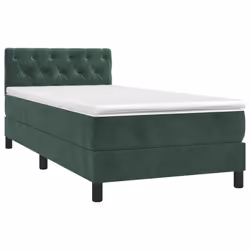 Giroletto a Molle con Materasso Verde Scuro 80x200 cm Vellutocod mxl 123584 - Vista aggiuntiva 3