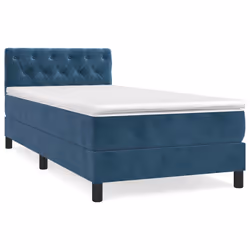 vidaXL Giroletto a Molle con Materasso Blu Scuro 80x200 cm in Velluto - Vista aggiuntiva 2