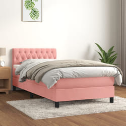 vidaXL Giroletto a Molle con Materasso Rosa 90x200 cm in Velluto