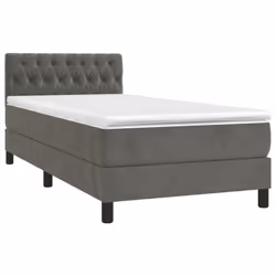 Giroletto a Molle con Materasso Grigio Scuro 100x200 cm Vellutocod mxl 75665 - Vista aggiuntiva 3