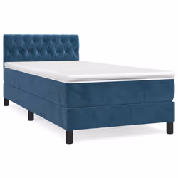 Giroletto a Molle con Materasso Blu Scuro 100x200 cm in Vellutocod mxl 123596 - Vista aggiuntiva 2