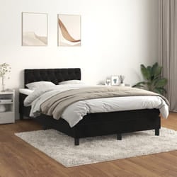 vidaXL Giroletto a Molle con Materasso Nero 120x200 cm in Velluto