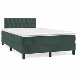 Giroletto a Molle con Materasso Verde Scuro 120x200 cm Vellutocod mxl 99658