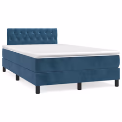 Giroletto a Molle con Materasso Blu Scuro 120x200 cm in Vellutocod mxl 75673 - Vista aggiuntiva 2