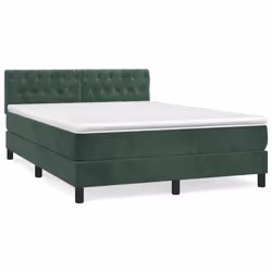 Giroletto a Molle con Materasso Verde Scuro 140x190 cm Vellutocod mxl 75662 - Vista aggiuntiva 2