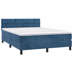 Giroletto a Molle con Materasso Blu Scuro 140x190 cm in Vellutocod mxl 104277 - Vista aggiuntiva 3