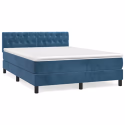 Giroletto a Molle con Materasso Blu Scuro 140x200 cm in Vellutocod mxl 75641 - Vista aggiuntiva 2
