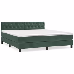 Giroletto a Molle con Materasso Verde Scuro 160x200 cm Vellutocod mxl 75696 - Vista aggiuntiva 2