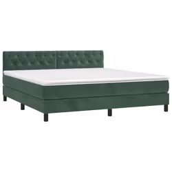 Giroletto a Molle con Materasso Verde Scuro 160x200 cm Vellutocod mxl 75696 - Vista aggiuntiva 3