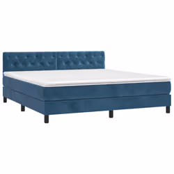 Giroletto a Molle con Materasso Blu Scuro 160x200 cm in Vellutocod mxl 99681 - Vista aggiuntiva 3