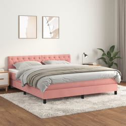 Giroletto a Molle con Materasso Rosa 160x200 cm in Vellutocod mxl 76869